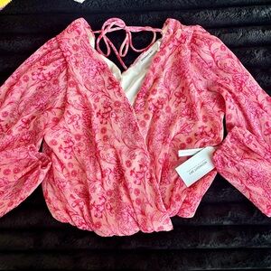 Chic Pink Floral Blouse